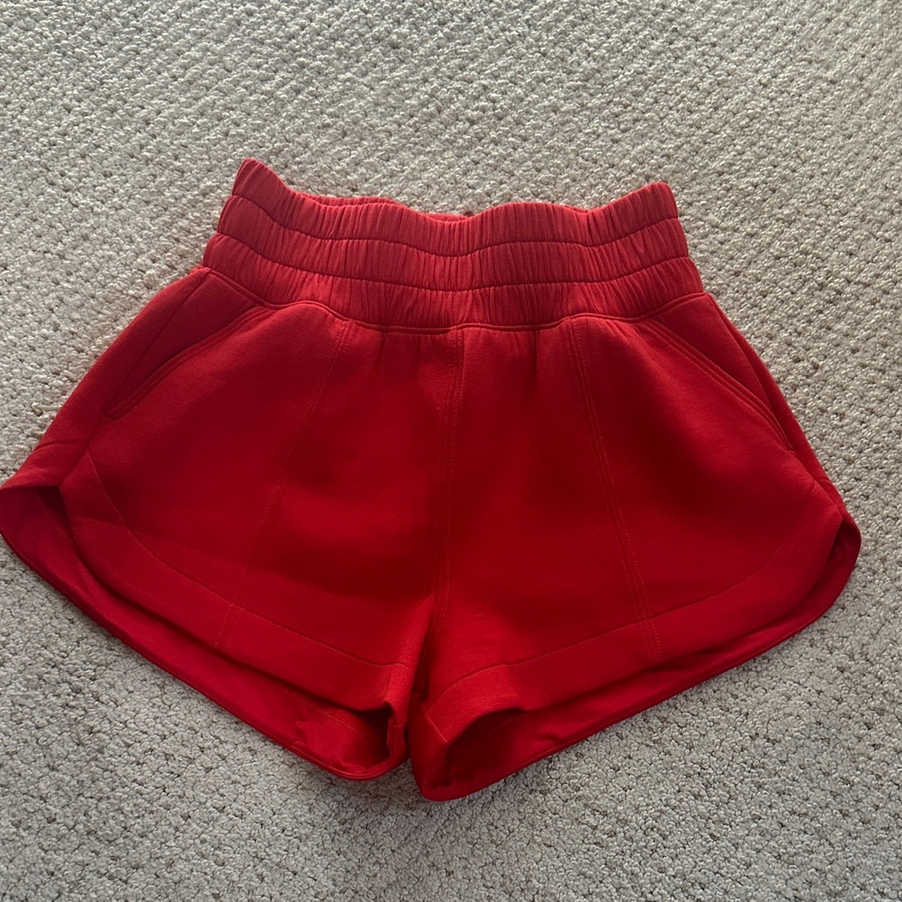 Abercrombie & Fitch Vibrant Red High-Waisted Shorts